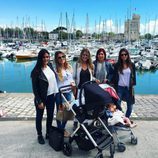 Julia Vigas, Elena Galera, Maty Moruno, Berta Requeno y Melissa Jiménez paseando durante la Eurocopa 2016