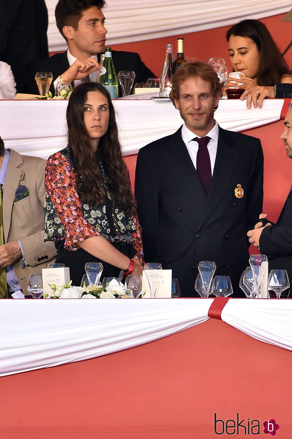 Andrea Casiraghi y Tatiana Santo Domingo en el concurso de saltos de Monte-Carlo 2016