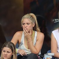 Shakira, angustiada en el partido Italia-España en la Eurocopa 2016