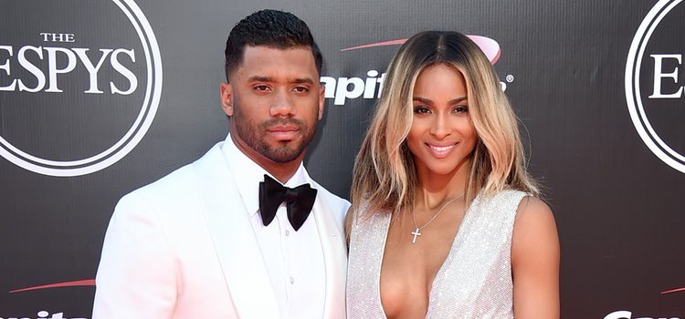 Ciara y su marido Russell Wilson en los ESPY 2016