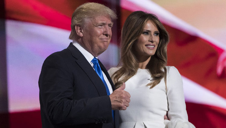 Donald y Melania Trump durante una convención