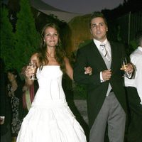 Paula Echevarría y David Bustamante en el brindis de su boda