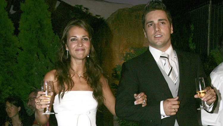 Paula Echevarría y David Bustamante en el brindis de su boda