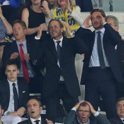 Louis Ducruet con Andrea y Pierre Casiraghi en un partido de fútbol