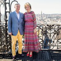 Felipe y Matilde de Bélgica posan en el Museo de Instrumentos Musicales de Bruselas