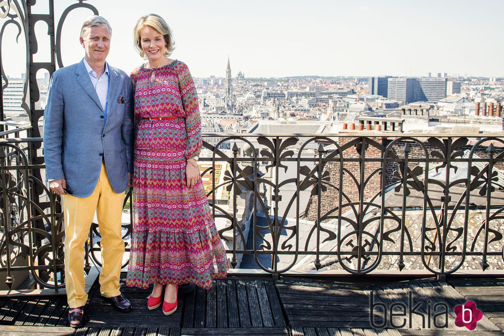 Felipe y Matilde de Bélgica posan en el Museo de Instrumentos Musicales de Bruselas