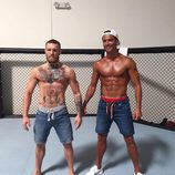 Cristiano Ronaldo y Conor McGregor en un gimnasio en Las Vegas