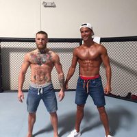 Cristiano Ronaldo y Conor McGregor en un gimnasio en Las Vegas