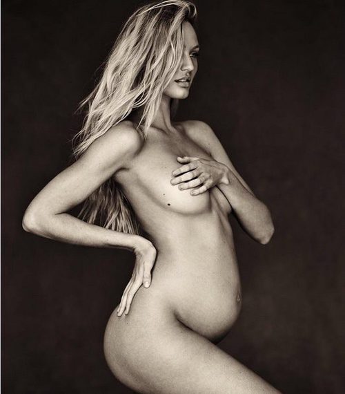 Candice Swanepoel luciendo su barriguita