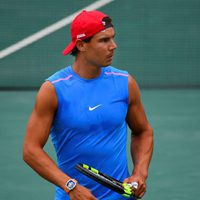 Rafa Nadal entrena para su próximo partido