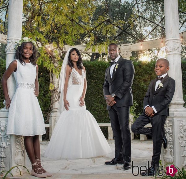 Boda de Kevin Hart con Eniko Parrish junto a los dos hijos del humorista