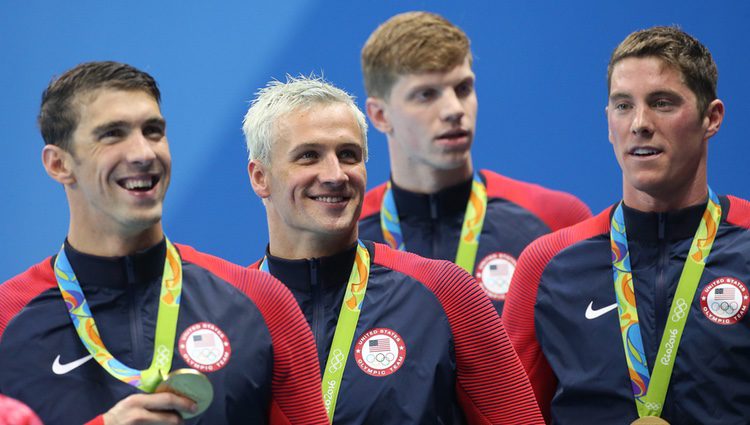 Michael Phelps, Conor Dwyer, Francis Haas y Ryan Lochte en Río 2016