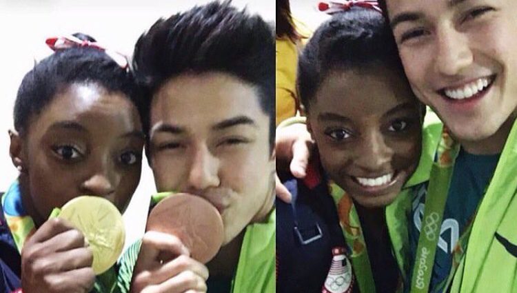 Arthur Mariano y Simone Biles