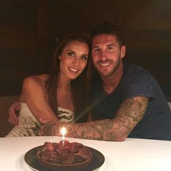 Pilar Rubio y Sergio Ramos en la celebración de su cuarto aniversario