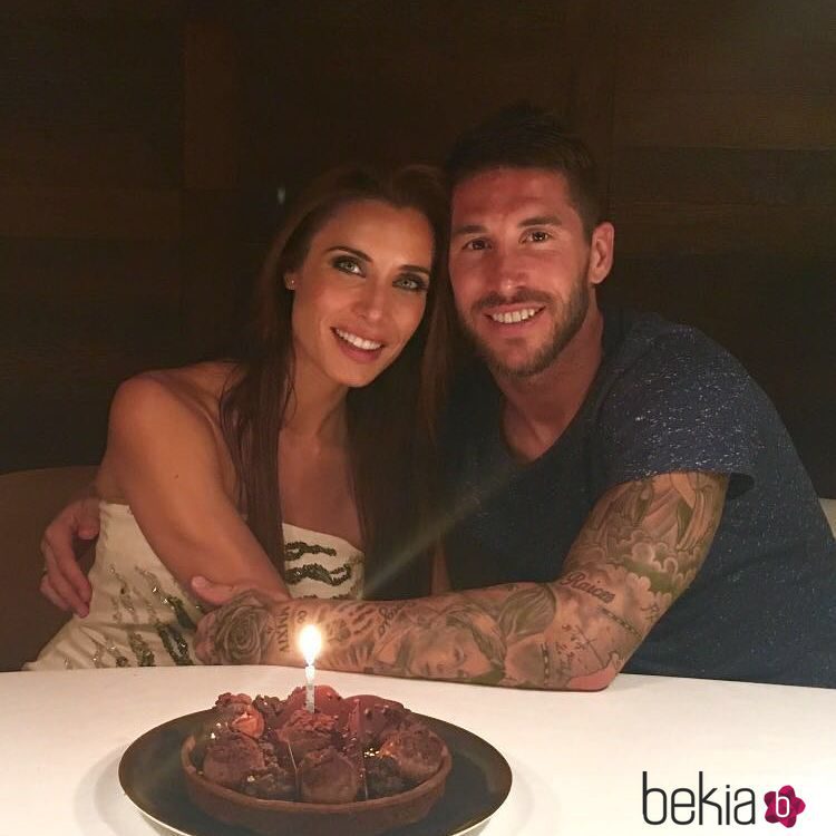 Pilar Rubio y Sergio Ramos en la celebración de su cuarto aniversario