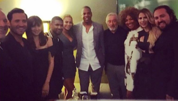 Ana de Armas, Edgar Ramírez, Usher y Robert de Niro con Beyoncé y Jay Z