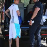 Justin Bieber junto a su guardaespaldas