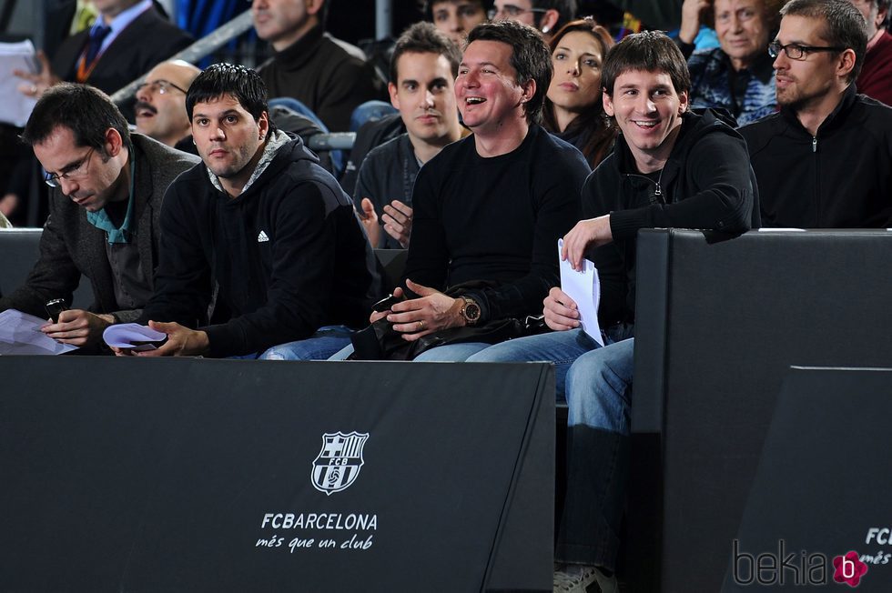 Leo Messi con sus hermanos Matías y Rodrigo