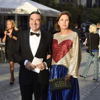 Ágatha Ruiz de la Prada y Pedro J. Martínez en el estreno de la temporada de ópera del Teatro Real 2016