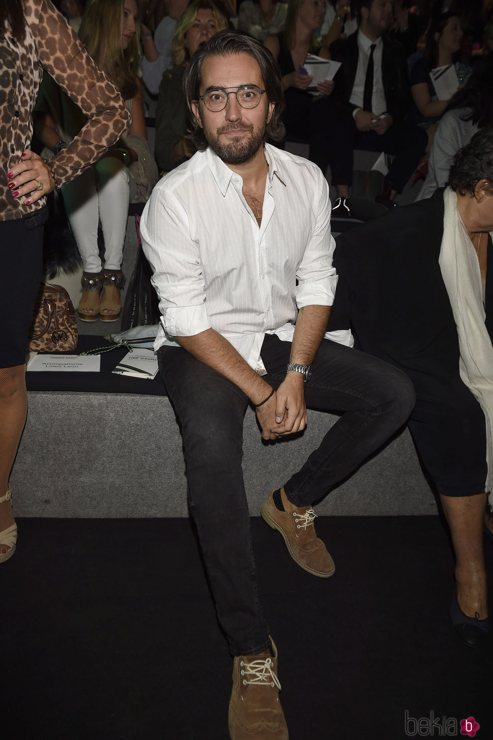 Màxim Huerta en el front row del desfile de Andrés Sardá en Madrid Fashion Week primavera/verano 2017