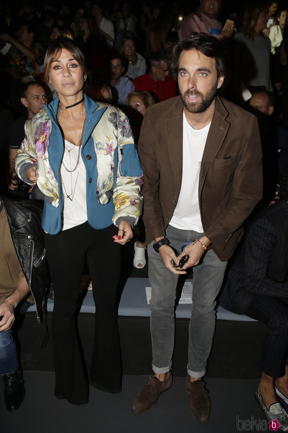 Elena Tablada  y Javier Ungría en el desfile primavera/verano 2017 de Ana Locking en Madrid Fashion Week