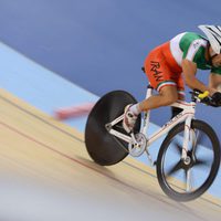 Bahman Golbarnezhad en la prueba de ciclismo Individual de C4-5 1km