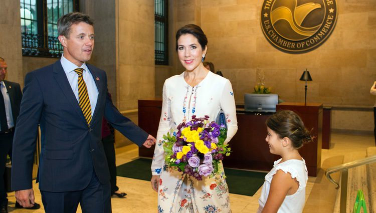 Federico y Mary de Dinamarca en la Cámara de Comercio de Estados Unidos en Washington