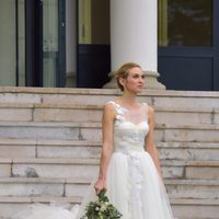 Marta Hazas llegando a su boda con Javier Veiga en Santander