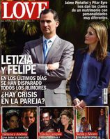 El matrimonio de los Príncipes Felipe y Letizia en la portada de Love