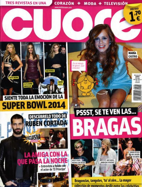 Descuidos de famosas en la portada de Cuore