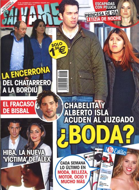 Portada de Sálvame: ¿Boda entre Chabelita Pantoja y Alberto Isla?