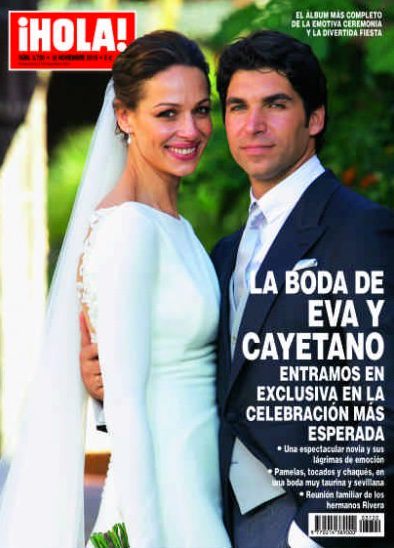 La revista ¡Hola! entra en exclusiva en la boda de Eva Gónzalez y Cayetano Rivera