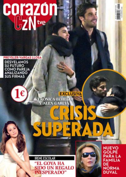 Véronica Echegui y Álex García en la portada de Corazón