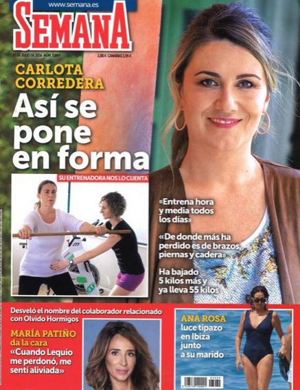 Carlota Corredera se pone en forma, en la portada de Semana