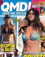 Laura Matamoros en la playa y con un chico en la portada de ¡Qué me dices!