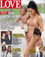 Kim Kardashian en la portada de Love: adelgaza 35 kilos