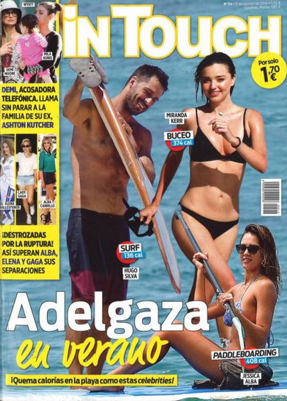 En In Touch famosos como Hugo Silva, Miranda Kerr y Jessica Alba queman calorías