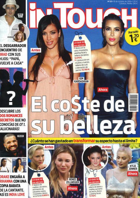 In Touch desvela el coste de la belleza de las celebrities