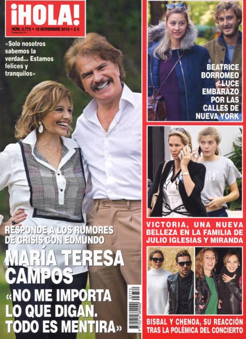 María Teresa Campos desmiente su crisis con Bigote en ¡Hola!