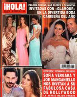 En la portada de ¡Hola! las invitadas Mar Flores, Paloma Cuevas y Genoveva a una boda caribeña