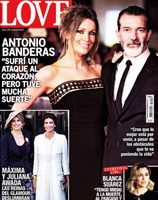 Antonio Banderas contando sus problemas de salud en la portada de Love