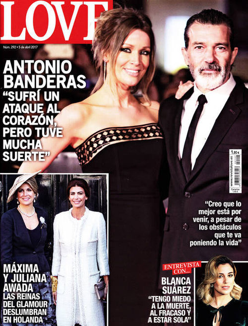 Antonio Banderas contando sus problemas de salud en la portada de Love