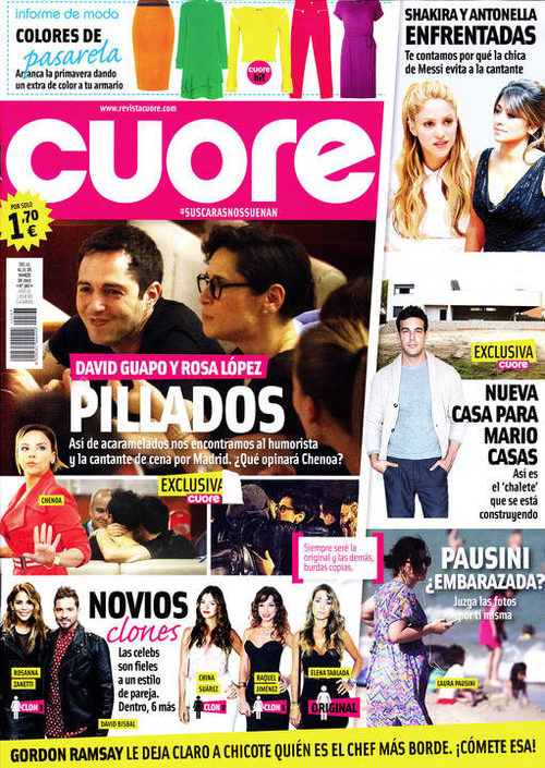 David Guapo y Rosa López pillados en la portada de Cuore