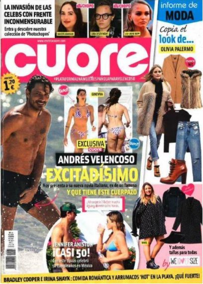 La nueva novia de Andrés Velencoso en la portada de Cuore