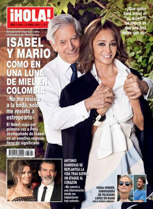 En la portada de ¡Hola! Isabel Preysler y Mario Vargas Llosa disfrutando de Colombia