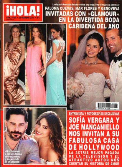 En la portada de ¡Hola! las invitadas Mar Flores, Paloma Cuevas y Genoveva a una boda caribeña