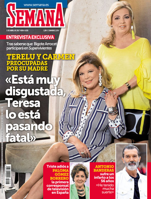 Terelu Campos y Carmen Borrego, preocupadas por su madre en la portada de Semana