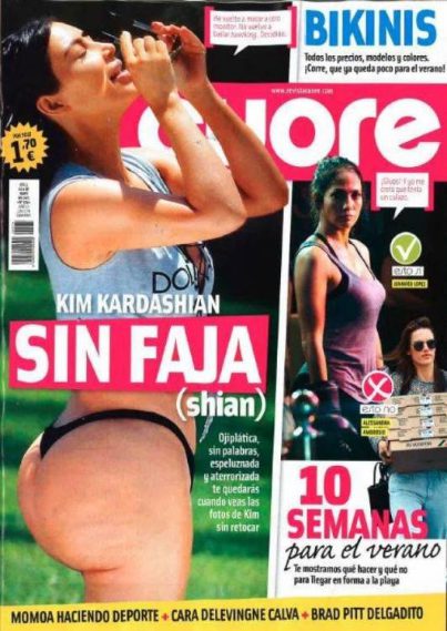 Kim Kardashian sin faja en la portada de Cuore