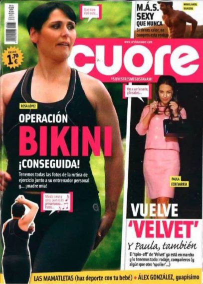 Rosa López y su operación bikini en la portada de Cuore