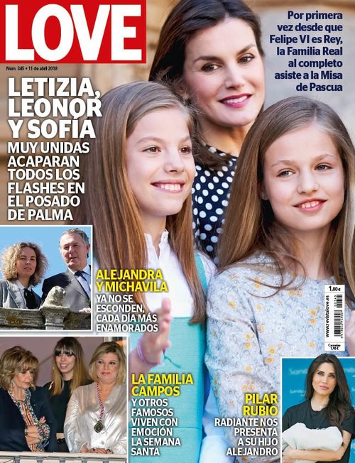 La Reina Letizia, Leonor y Sofía, las protagonistas de la misa de Pascua en la portada de revista Love